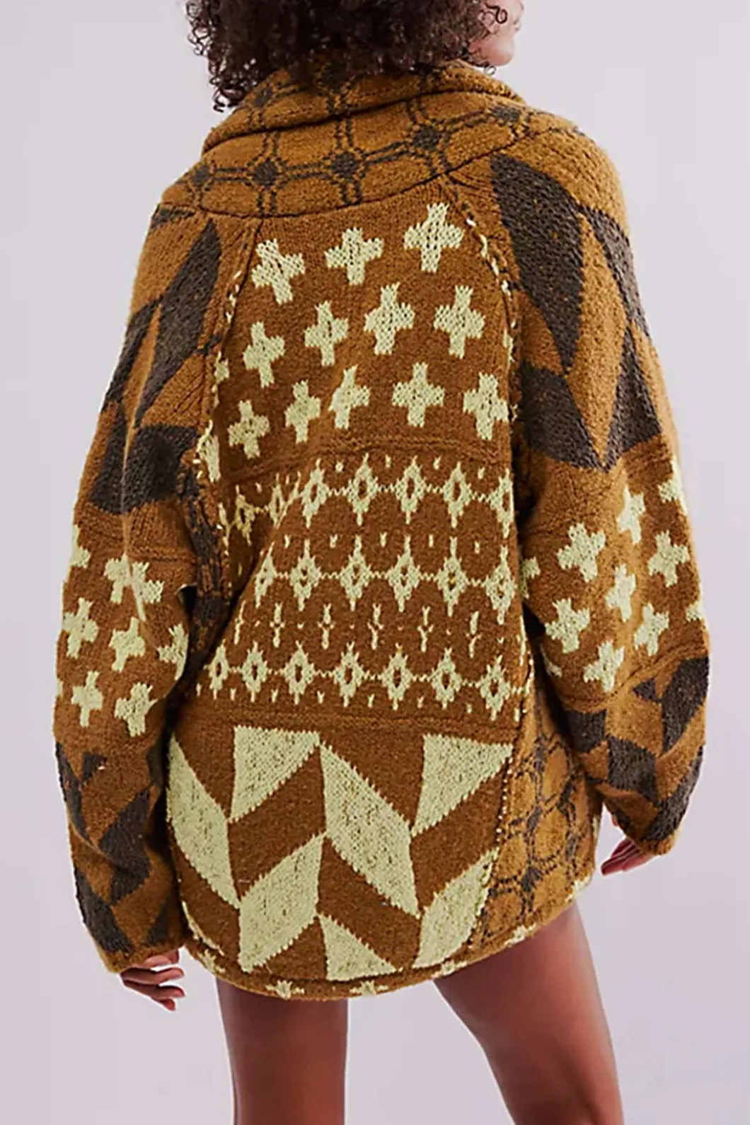 Retro Pattern Knit Button Cardigan>MICAS Fashion