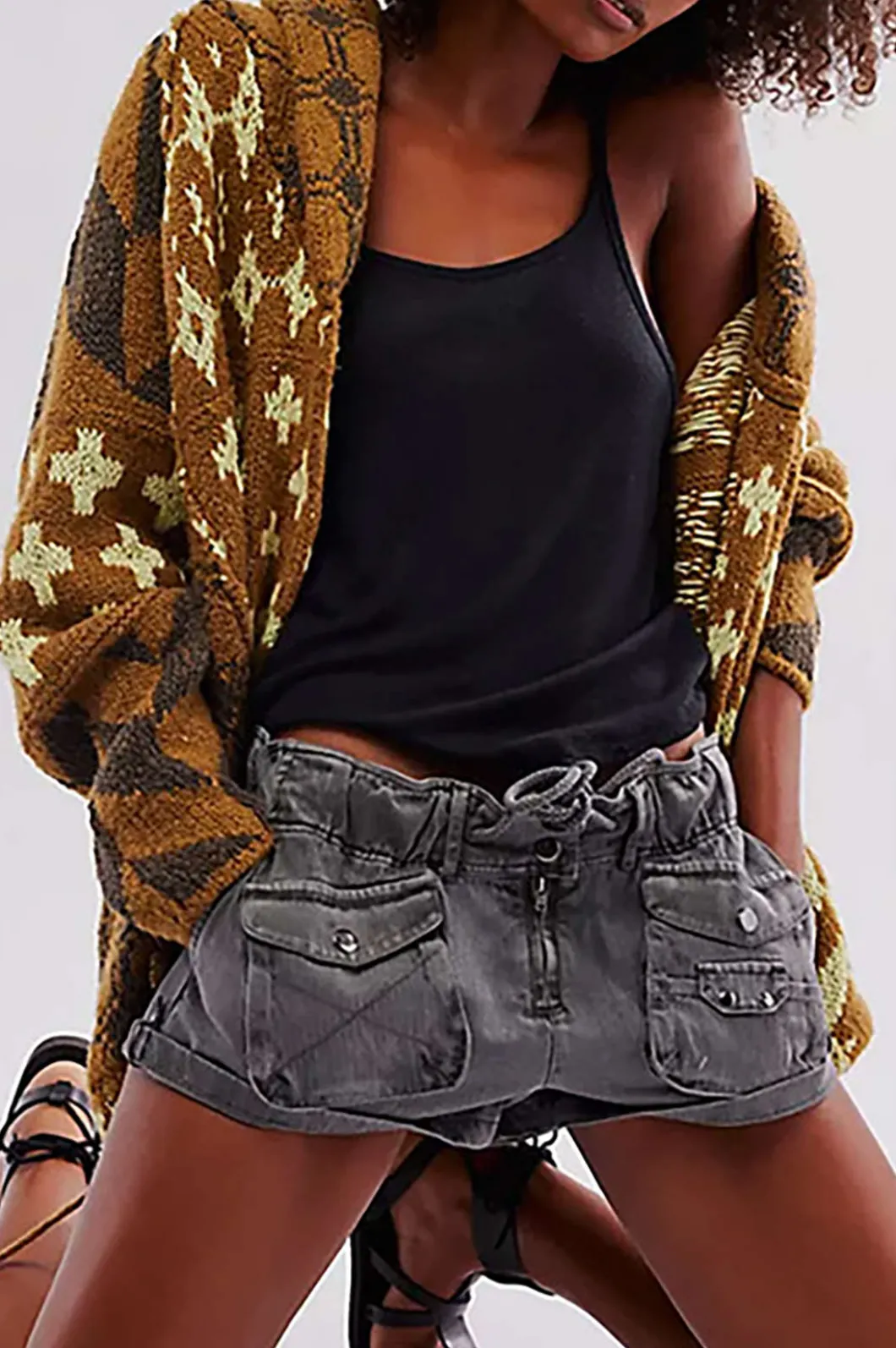 Retro Pattern Knit Button Cardigan>MICAS Fashion