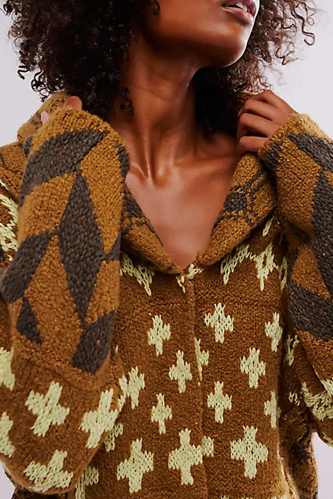 Retro Pattern Knit Button Cardigan>MICAS Fashion