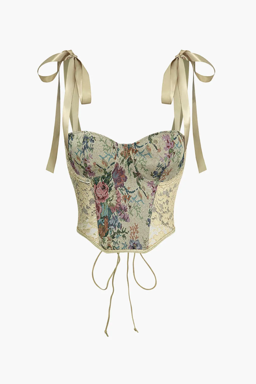Retro Print Corset Tie-Up Cami Top>MICAS Best