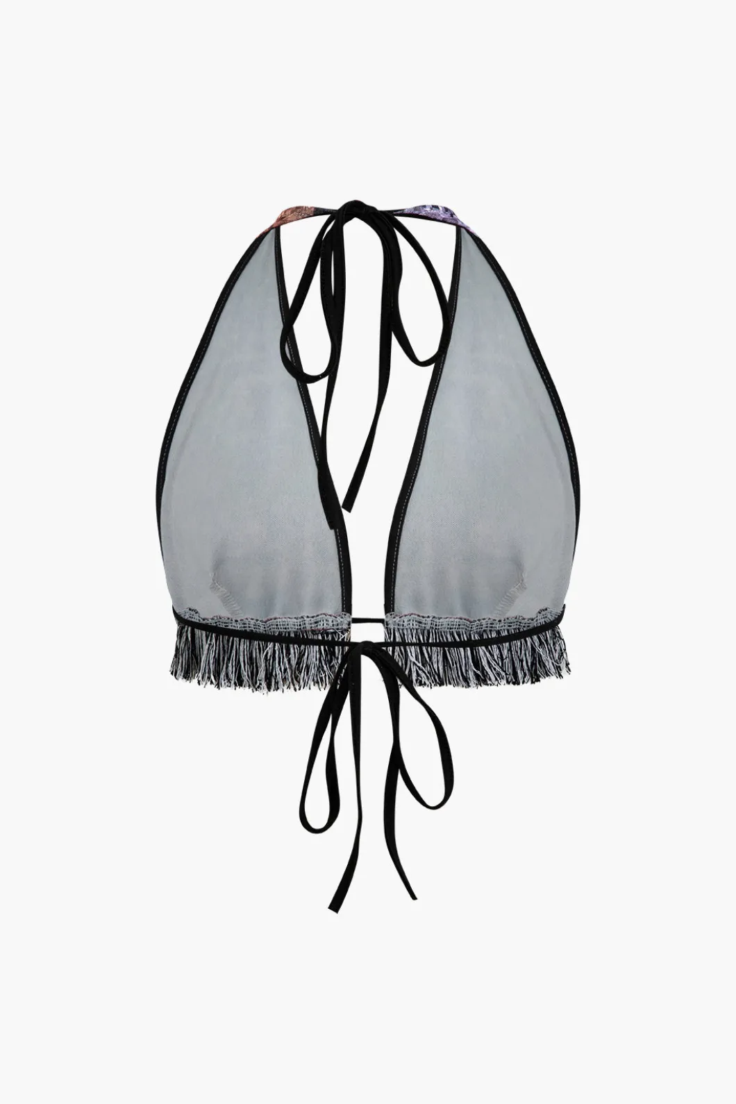 Retro Print Halter Backless Fringe Shorts Set>MICAS Sale