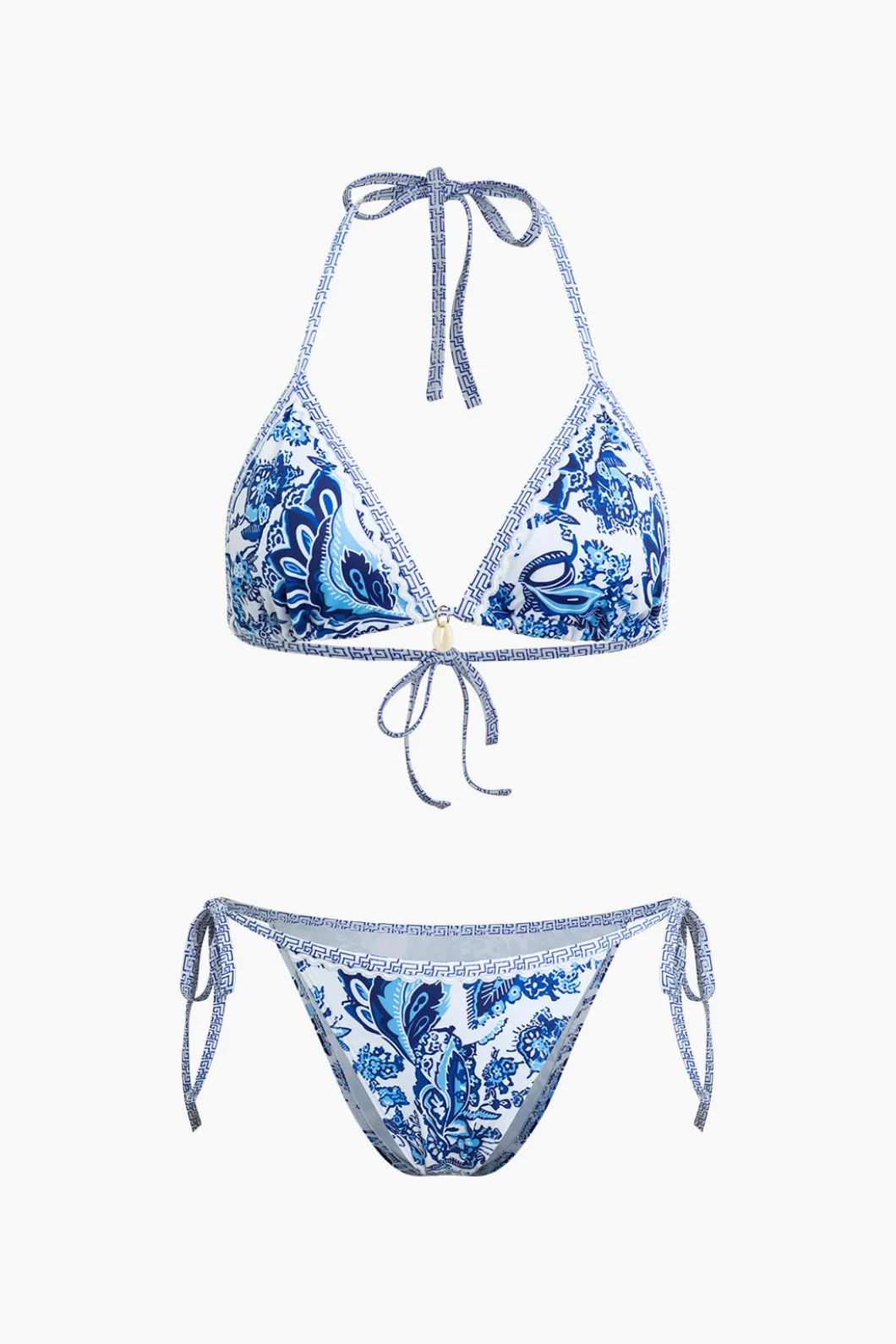 Retro Print Halter Bikini Set>MICAS Clearance