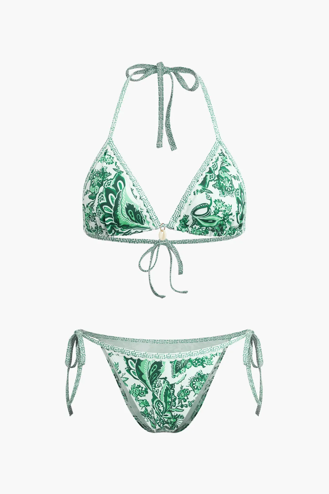 Retro Print Halter Bikini Set>MICAS Clearance
