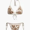 Retro Print Halter Bikini Set>MICAS Clearance