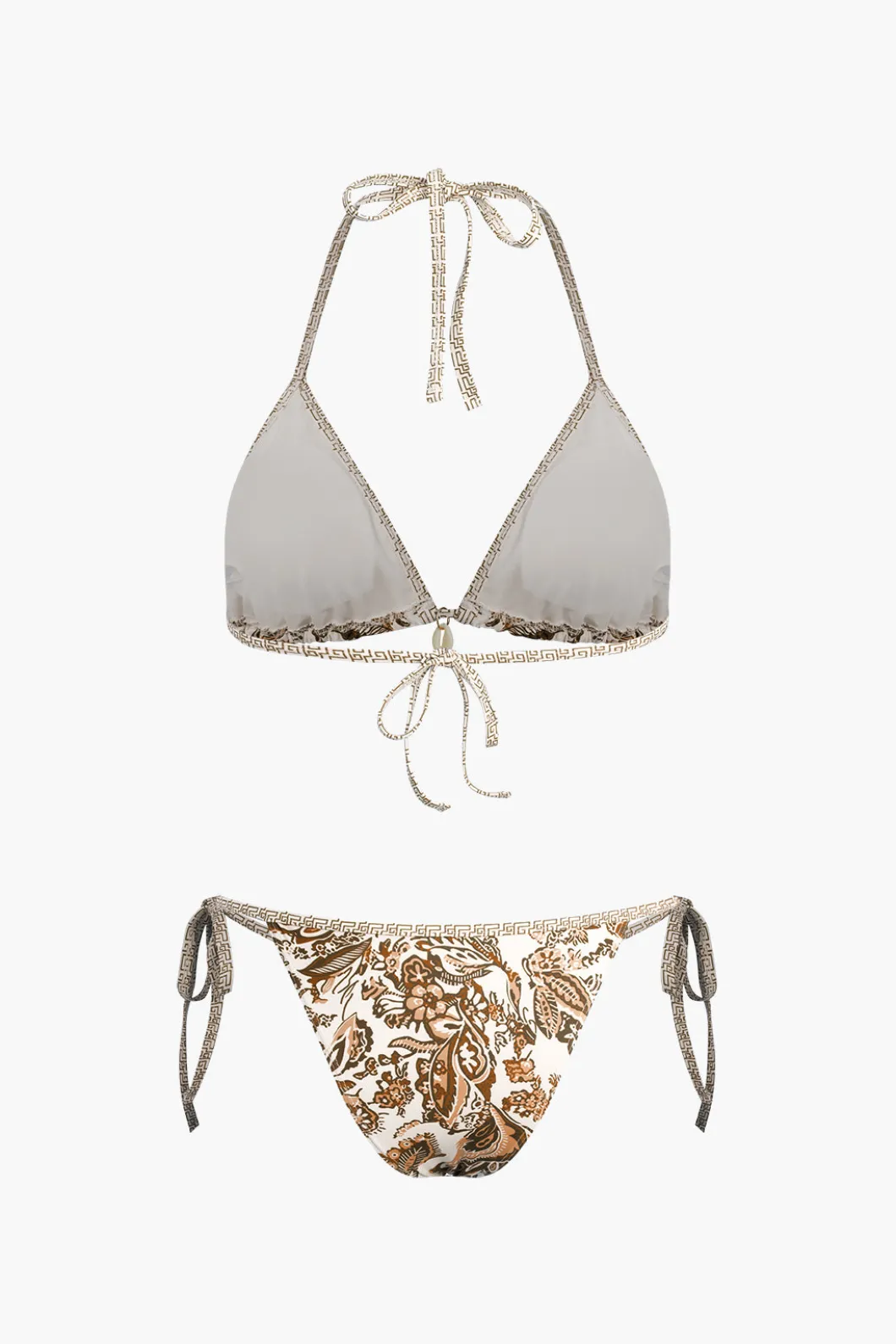 Retro Print Halter Bikini Set>MICAS Clearance