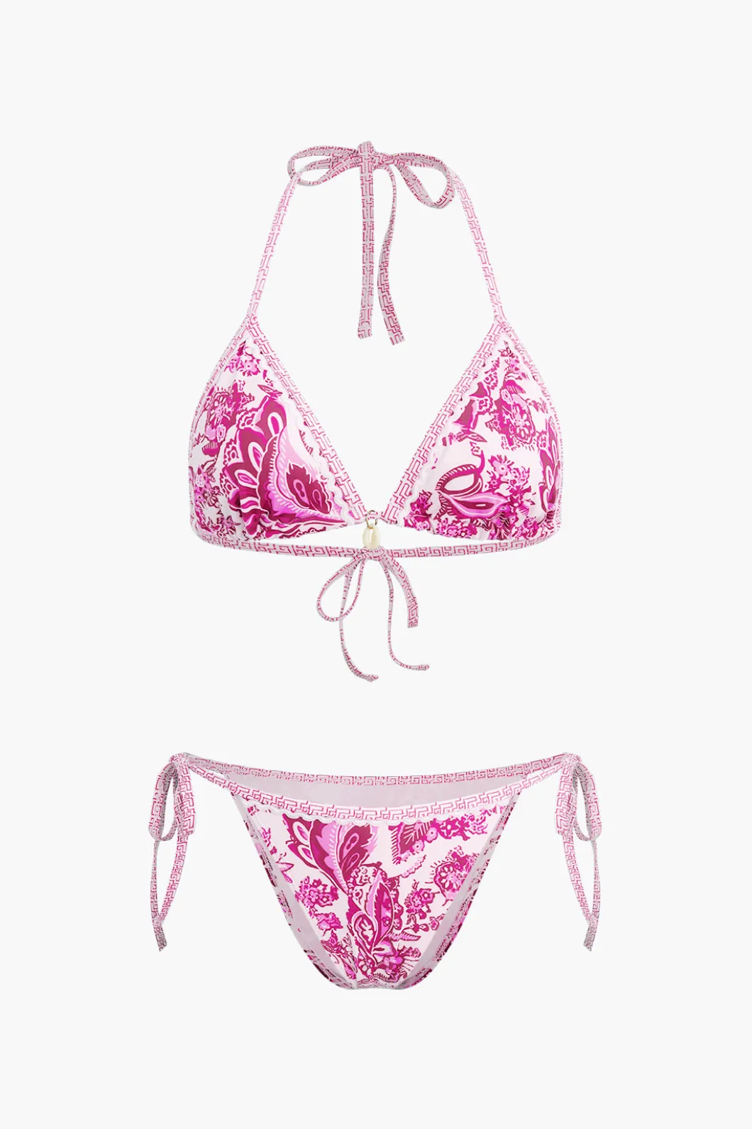 Retro Print Halter Bikini Set>MICAS Clearance