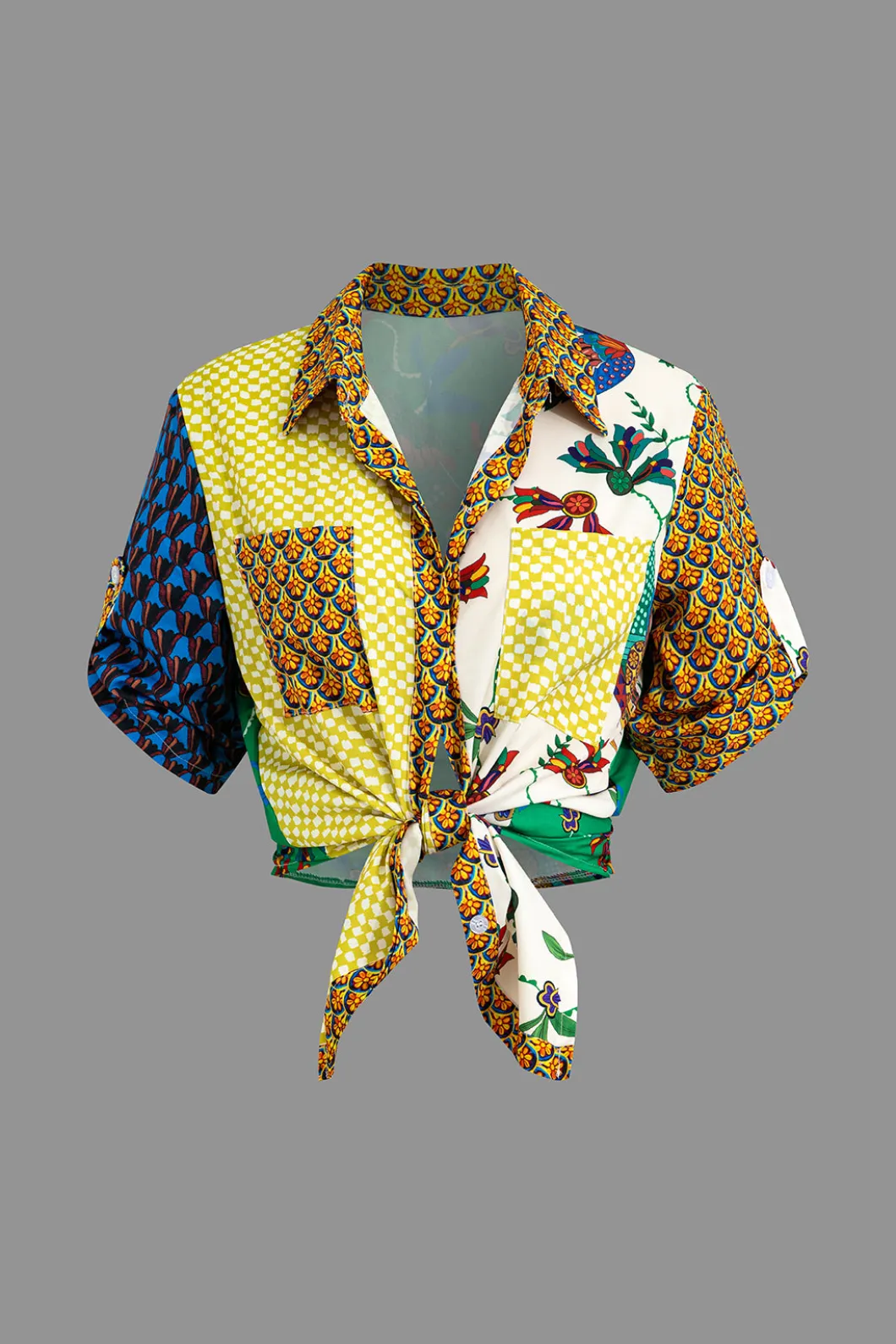 Retro Print Shirt and Pants Set>MICAS New