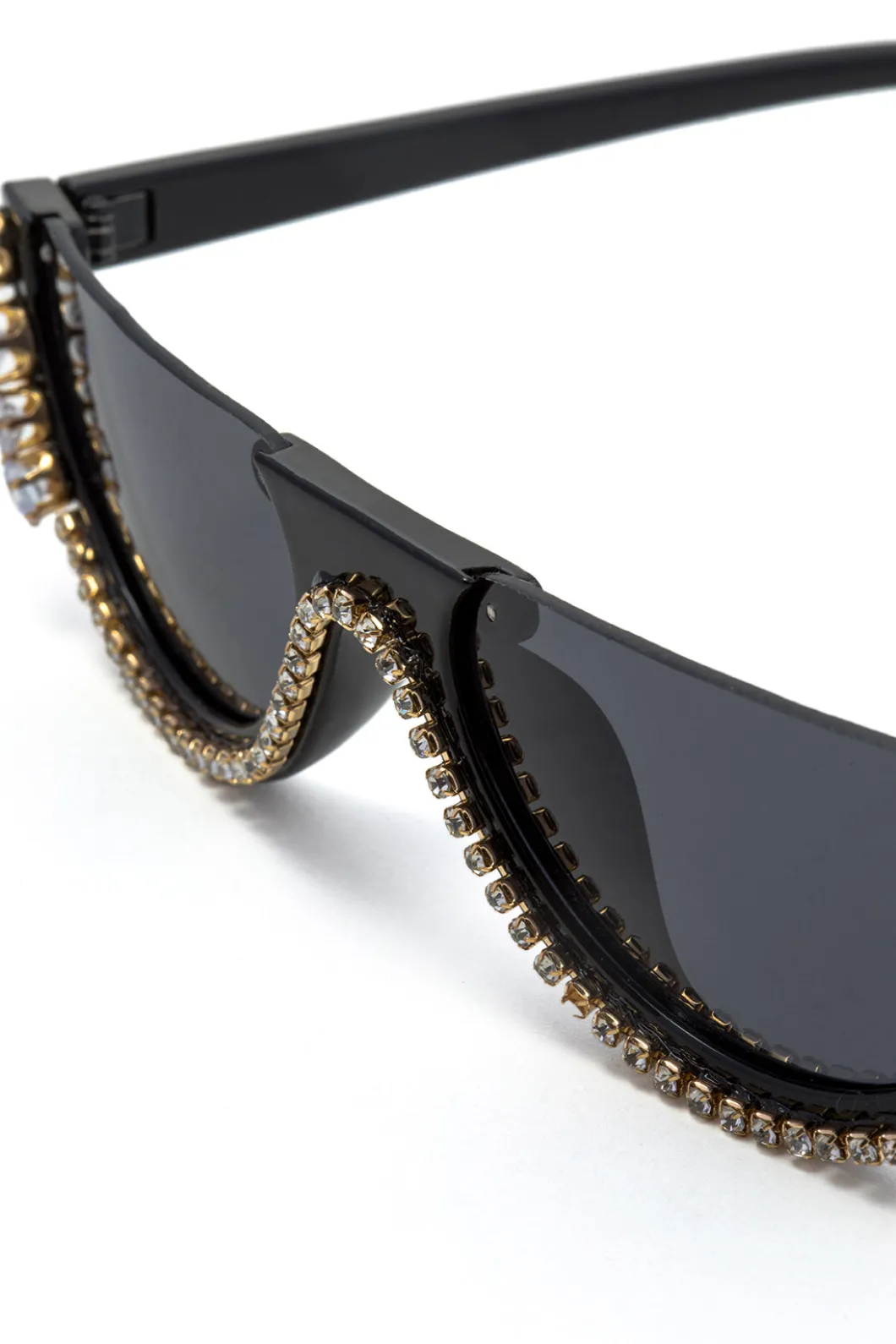 Rhinestone Decor Half Frame Sunglasses>MICAS Clearance