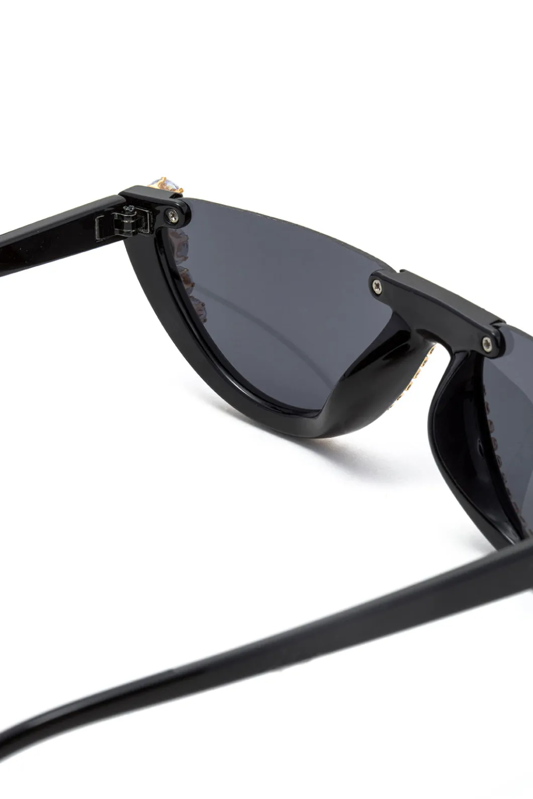 Rhinestone Decor Half Frame Sunglasses>MICAS Clearance