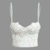 Rhinestone Embellished Flower Hook And Eye Bustier Cami Top>MICAS Discount