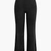 Ribbed Knit Elastic Waistband Trousers>MICAS Discount