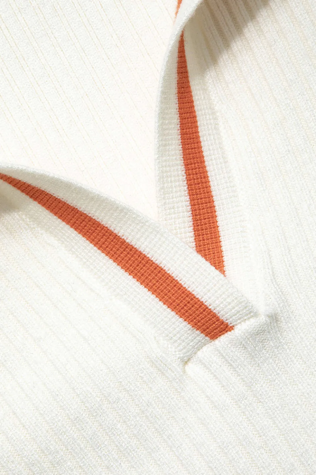 Ribbed Knit Polo Top And Pleated Skirt Set>MICAS New