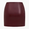 Ring Detail Faux Leather Cutout Mini Skirt>MICAS New