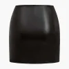 Ring Detail Faux Leather Cutout Mini Skirt>MICAS New