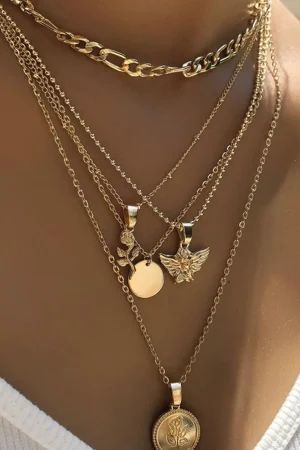 Rose & Angel Layered Necklace>MICAS Online