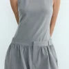 Round Neck Patchwork Sleeveless Mini Dress>MICAS Outlet