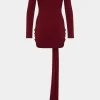 Ruched Cut Out Long Sleeve Mini Dress>MICAS Discount