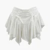 Ruched Drawstring Asymmetric Mini Skirt>MICAS New