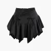 Ruched Drawstring Asymmetric Mini Skirt>MICAS New