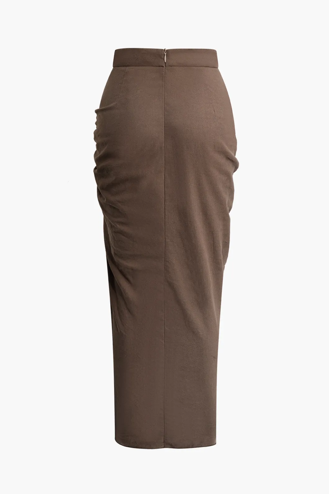 Ruched Drawstring Split Skirt>MICAS Online