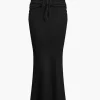 Ruched Drawstring Tank Top And Mermaid Maxi Skirt Set>MICAS Hot