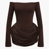 Ruched Off Shoulder Mini Dress>MICAS Online