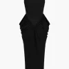 Ruched Sleeveless Round Neck Slit Maxi Dress>MICAS Fashion