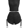 Ruched Sleeveless Top and Drawstring Shorts Set>MICAS Sale