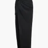 Ruched Slit Midi Skirt>MICAS Outlet