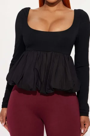 Ruched Square Neck Long-Sleeve Top>MICAS Online