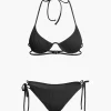 Ruched Tie Halter Bikini Set>MICAS Outlet