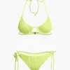 Ruched Tie Halter Bikini Set>MICAS Outlet
