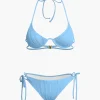 Ruched Tie Halter Bikini Set>MICAS Outlet