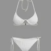 Ruched Tie Halter Bikini Set>MICAS Outlet