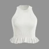 Ruffle Hem Knit Tank Top>MICAS Clearance