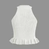 Ruffle Hem Knit Tank Top>MICAS Clearance