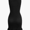 Ruffle Hem Sleeveless Knit Mini Dress>MICAS Clearance