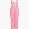 Ruffle Knot Halter Backless Jumpsuit>MICAS Clearance