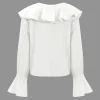 Ruffle Long-Sleeve Shirt>MICAS Clearance