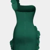 Ruffle One Shoulder Mini Dress>MICAS New