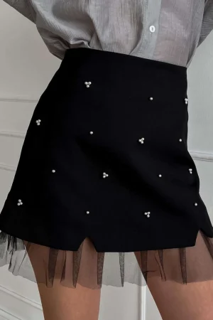 Ruffle Patchwork High Waist Skirt>MICAS Outlet