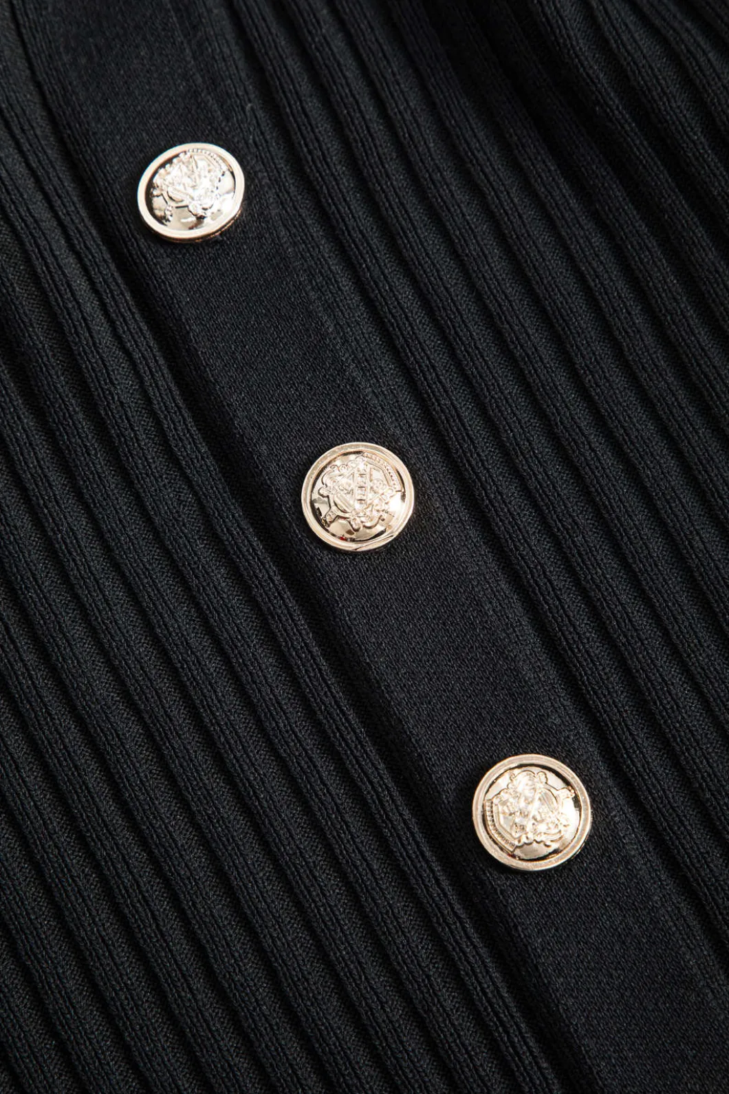 Ruffled Cuffs And Collar Ribbed Knit Button Front Midi Dress>MICAS Clearance