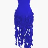 Ruffled Fringe Strapless Midi Dress>MICAS Sale