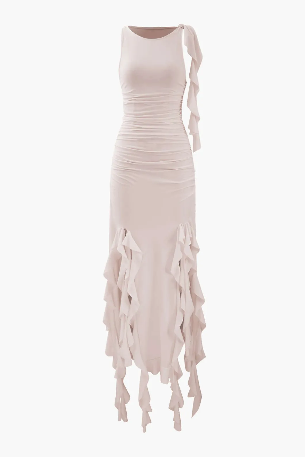 Ruffled Hem Slit Maxi Dress>MICAS Clearance