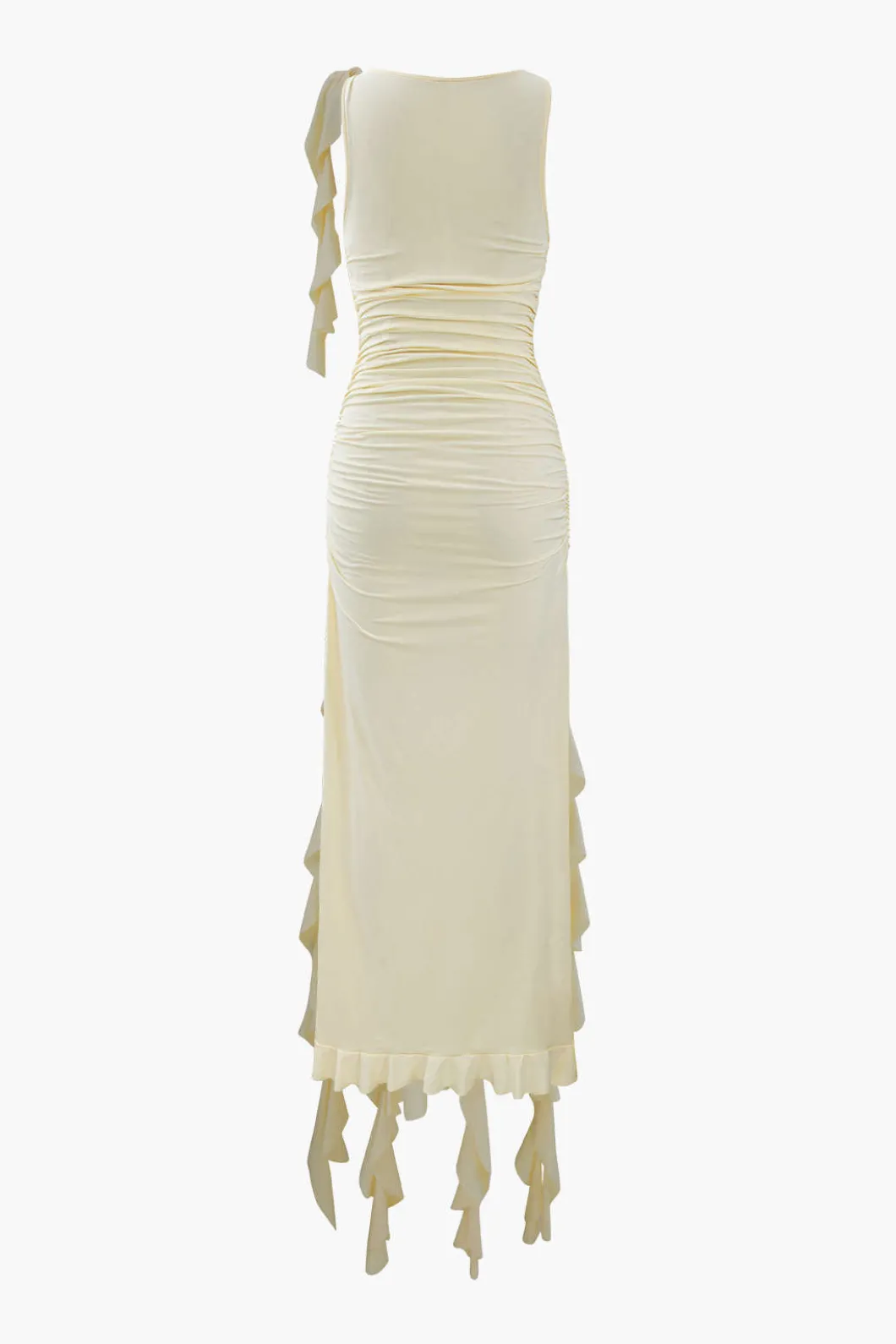 Ruffled Hem Slit Maxi Dress>MICAS Clearance