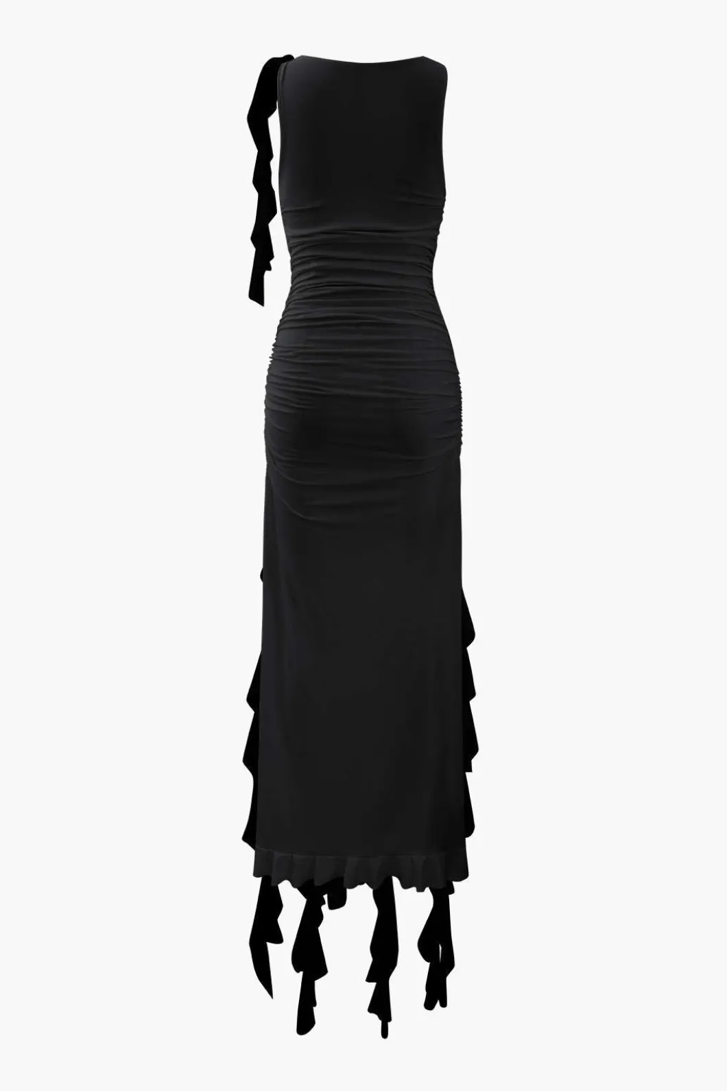 Ruffled Hem Slit Maxi Dress>MICAS Clearance
