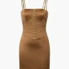 Satin Bustier Tight Waist Mini Dress>MICAS Sale