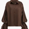 Satin Button Long-Sleeve Shirt>MICAS Sale