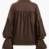 Satin Button Long-Sleeve Shirt>MICAS Sale