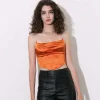 Satin Draped Corset Top>MICAS Fashion